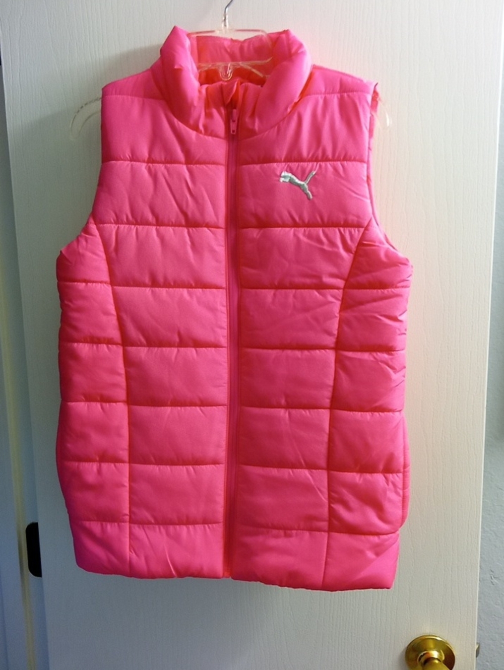 Puma Pink Quilted Puffer Vest - Girls